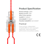 Mini Wire Splicing Connector DIY Connectors | 1 in 2 out (Clear Cover)