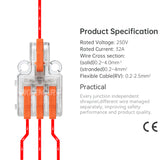 Mini Wire Splicing Connector DIY Connectors | 1 in 3 out (Clear Cover)