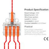 Mini Wire Splicing Connector DIY Connectors | 1 in 4 out (Clear Cover)