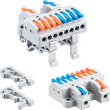 DIN Rail Wire Splicing Connector | 2 in 8 out ( KV428 )