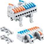 DIN Rail Wire Splicing Connector | 2 in 10 out ( KV4210 )