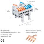 DIN Rail Wire Splicing Connector | 2 in 8 out ( KV428 )