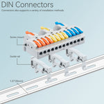 DIN Rail Wire Splicing Connector | 3 in 12 out ( KV4312 )