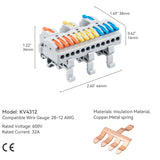 DIN Rail Wire Splicing Connector | 3 in 12 out ( KV4312 )