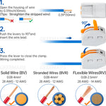 Lever Wire Nut Connectors | 2 Conductor ( Orange )