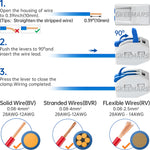 Lever Wire Nut Connectors | 2 Conductor ( Blue )