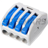 Lever Wire Nut Connectors | 4 Conductor ( Blue )