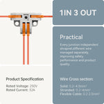 4 Way T Tap Lever Wire Connectors | KV-T4  (Orange)