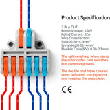 Mini Electrical Wire Connectors Wire Nuts | 2 in 6 out