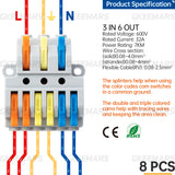 3 in 6 out connectors pack